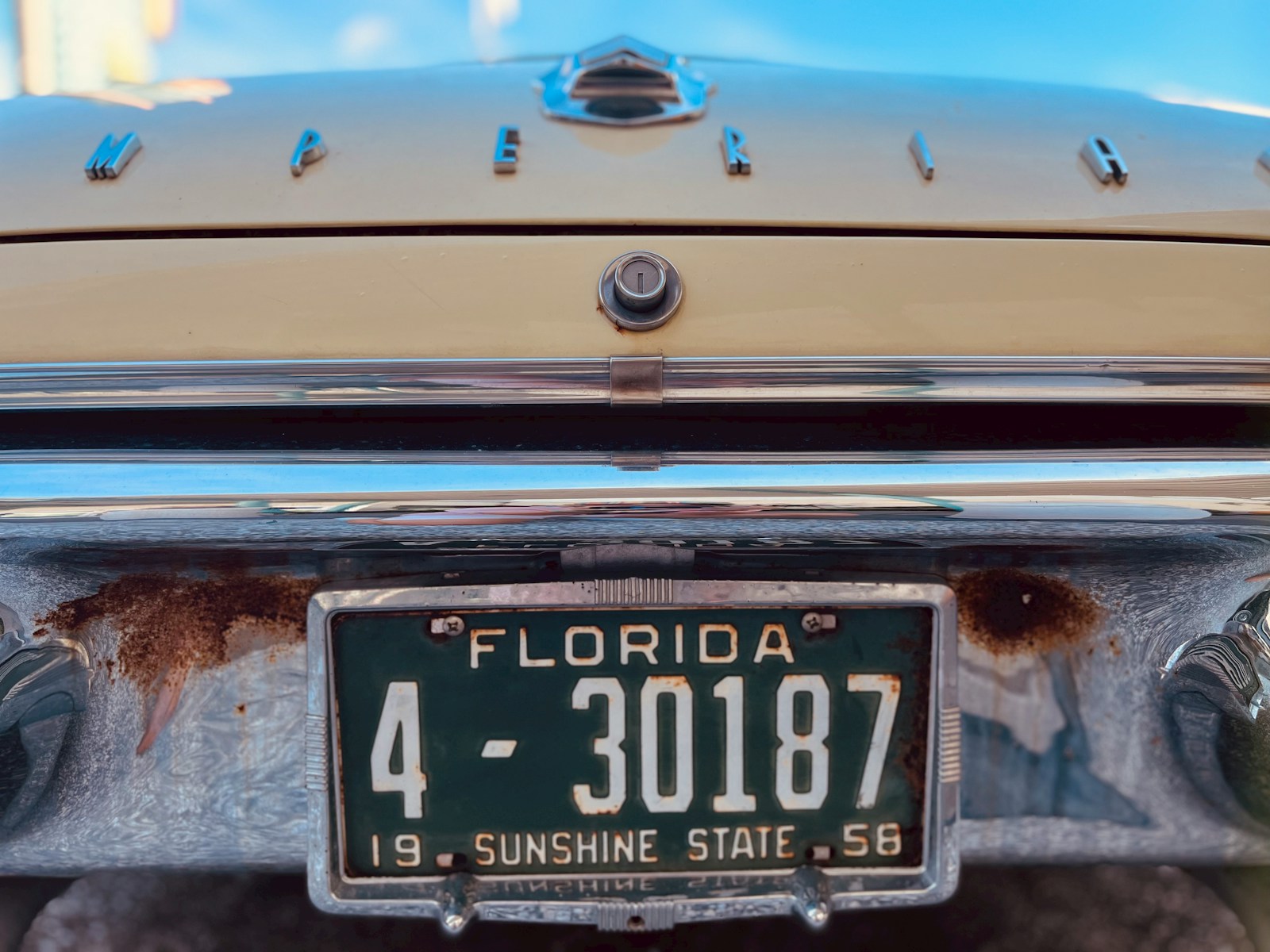 a license plate on a car